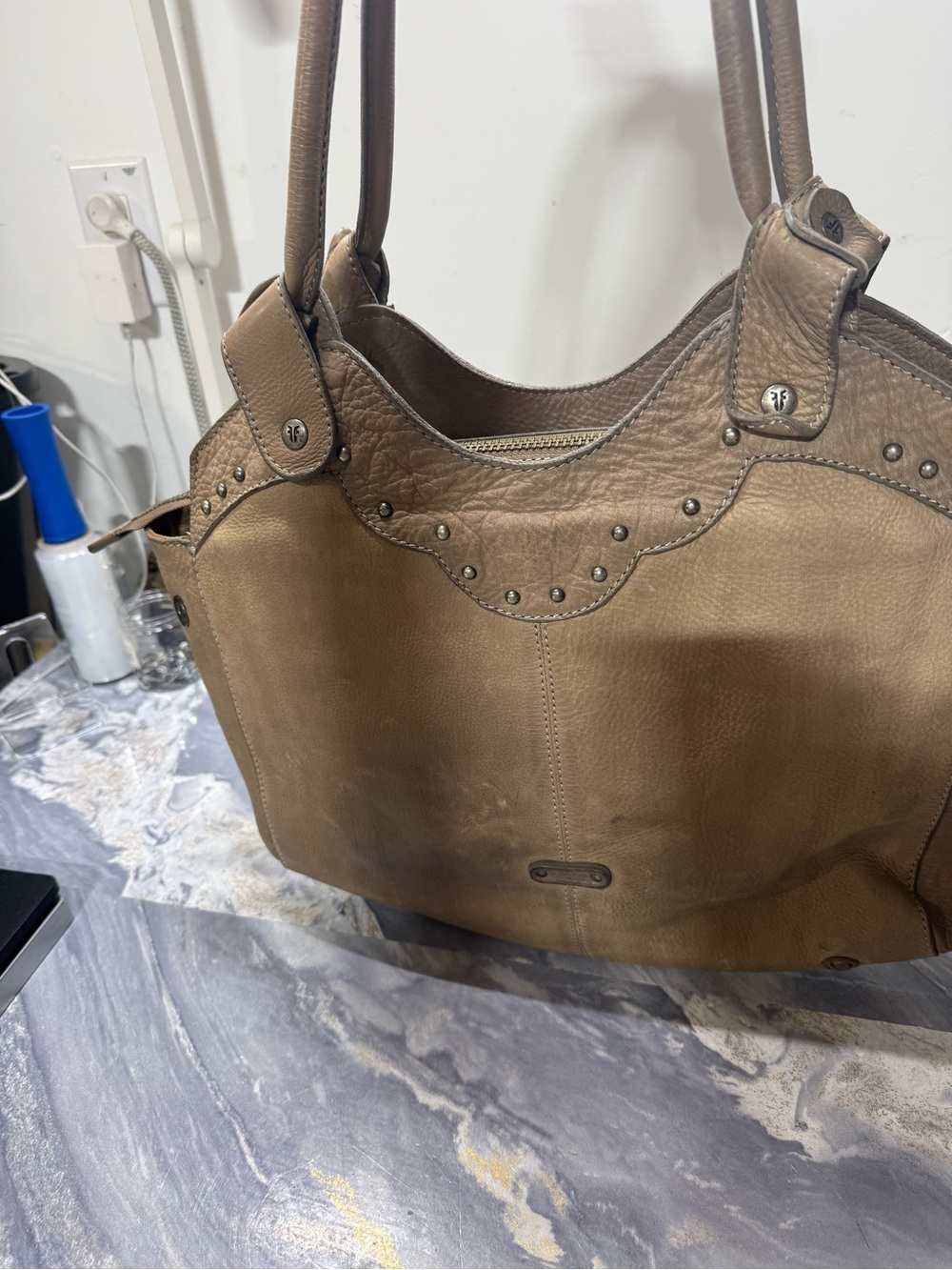 Vintage Frye  Genuine Leather Studded Shoulder Bag